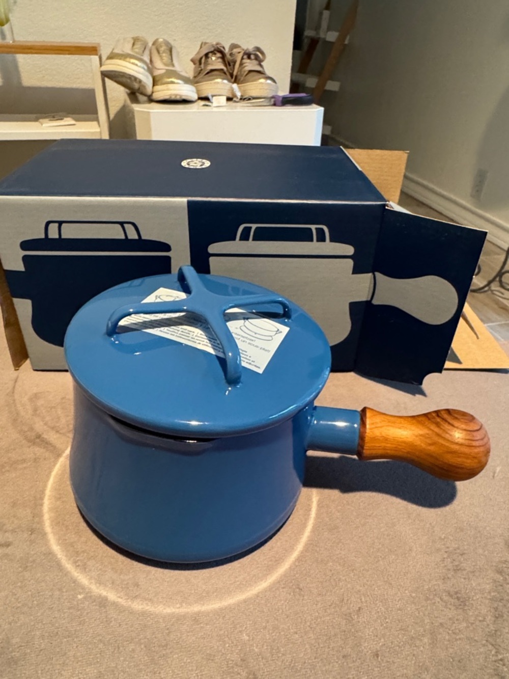Dansk Blue and Cream Kobenstyle Saucepan Packaging